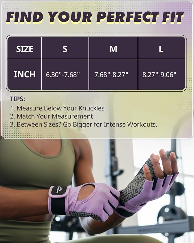 Trideer Weight Lifting Gloves for Women & Men, Wrist Support & Padded Palm | Gym Gloves with Silicone Grip, Breathable Workout Gloves for Strength Training, Pull Ups, Cross Training & Fitness