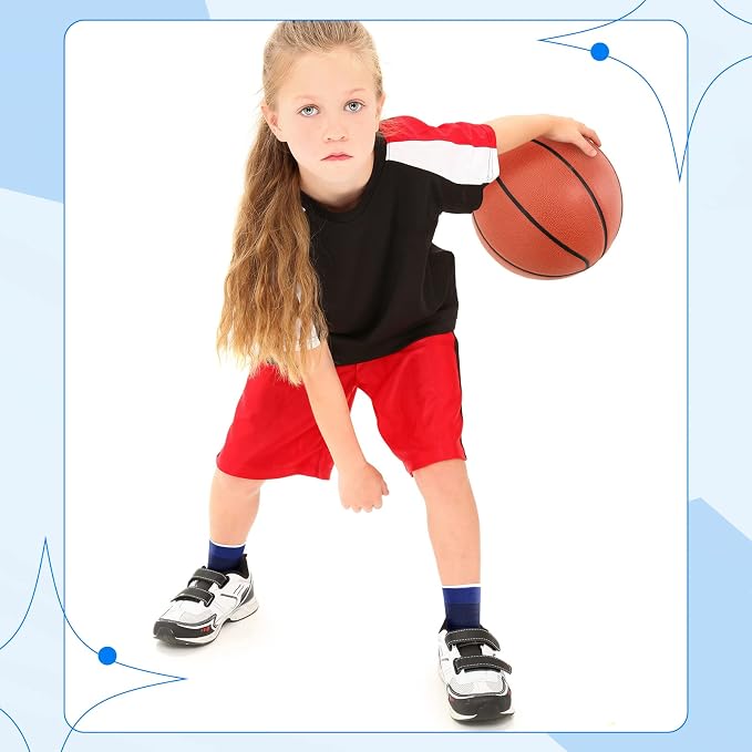 Haysandy 4 Pieces/ 2 Pair Kids Ankle Support Brace Elastic Kids Compression Socks Knitted Ankle Sleeve for Jogging Running Fitness(Black, Dark Blue,10-15 Years)