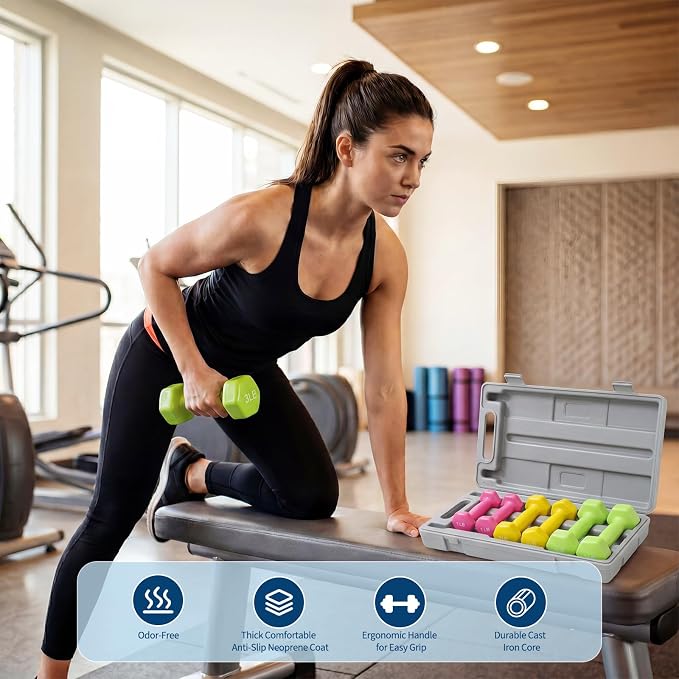 Dumbbell Set for Women and Men,Neoprene Coated Free Hand Weights Set