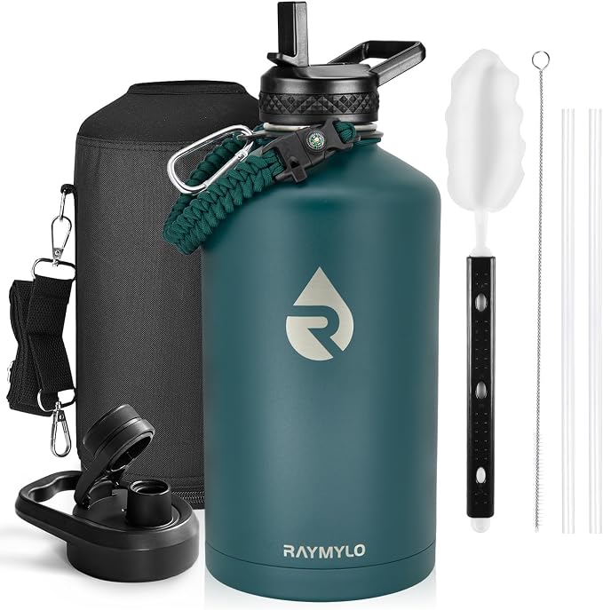 RAYMYLO One Gallon Water Bottle Insulated, Triple Walled Vacuum Stainless Steel