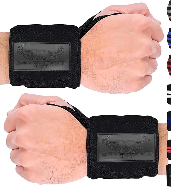 Wrist Wraps for Weightlifting - Adjustable Lifting Straps With Thumb Loop for Enhanced Gym Support, Powerlifting, Bodybuilding and Workout