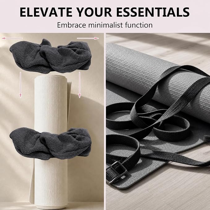 Yoga Mat Scrunchie Yoga Mat Strap Carrier Pilates Mat Holder | Holds Your Yoga Mat in Style, Adjustable & Stretchy Yoga Mat Band, Fits Most Standard Yoga Mats (mat not included),Yoga Gifts