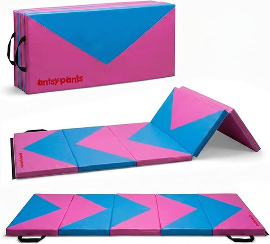 Antsy Pants Tumbling Mat for Kids – Gymnastics Mat, Easy to Clean, Sturdy, Foldable Tumbling Mats, Padded, Lightweight, Portable, Gymnastics Equipment for Active Play