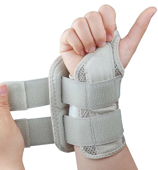 Carpal Tunnel Wrist Brace, Adjustable Wrist Support Brace, Night Wrist Sleep Supports Splints Arm Stabilizer (Right Hand, L/XL, Khaki)