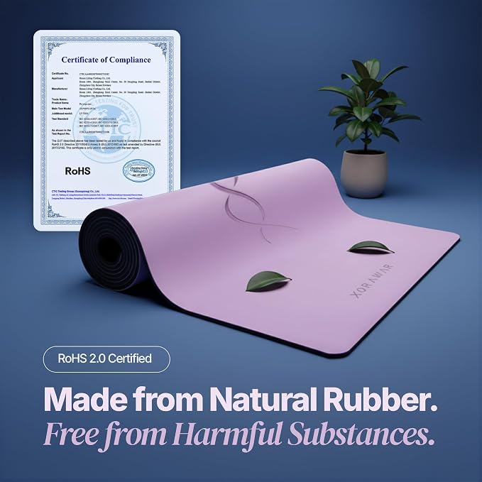 Natural Rubber Workout Mat with Bag | Thick Rubber mat 4.5 mm | Non Slip Yoga Mat Non Slip| Gym Mats for Home Gym Floor Mat, Home Exercise Mats for Home Workout Accessories, Fitness Mat, Workout Mats for Home Gym, Yoga Matt, Stretching Mat, Thick Exerc...
