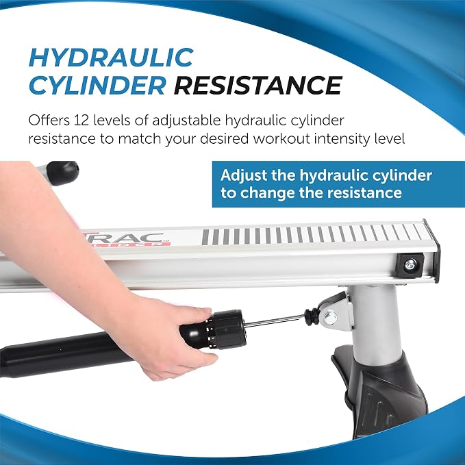 Stamina Hydraulic Rowing Machine, BodyTrac Glider with Cylinder Resistance, 250 Lbs - Home and Gym Exercise Equipment - Ideal for Fitness Training and Body Workout