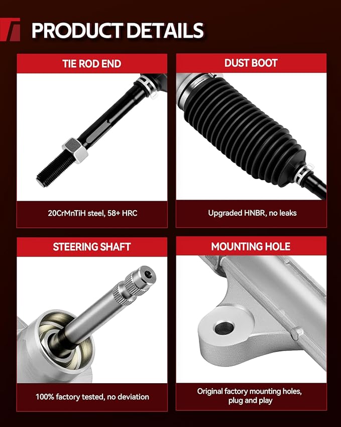 Torchbeam Power Steering Rack & Pinion Assembly Fit for 2014-2018 Forte, 2014-2018 Forte5 2.0L(Exc.2017), Hydraulic System Steering, Replaces OEM 1G-2412