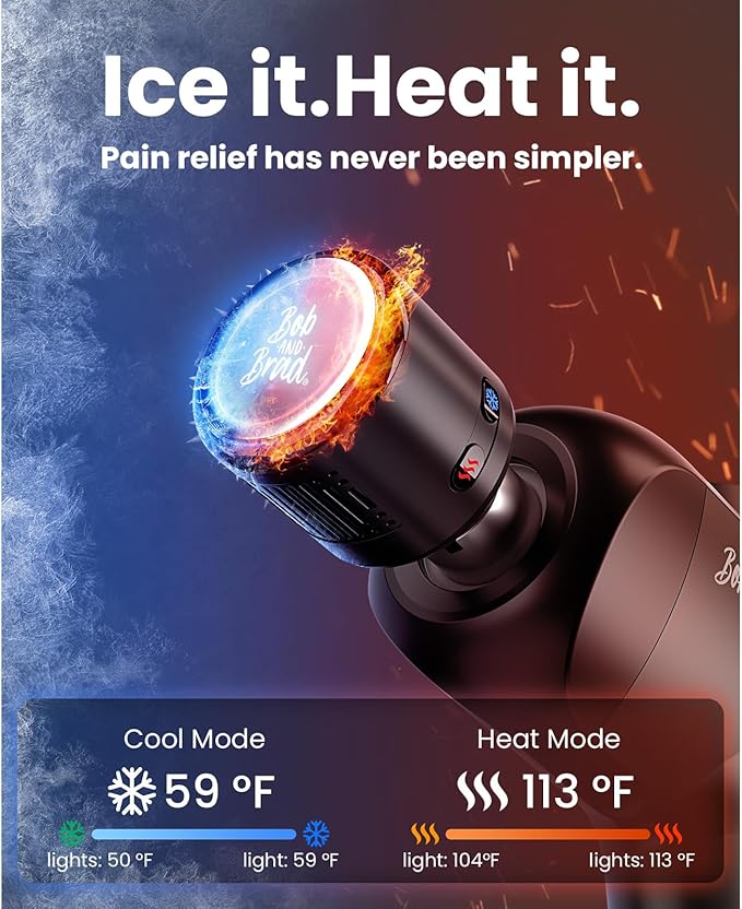 BOB AND BRAD X6 Pro Max Massage Gun with Heat and Cold, FSA Eligible HSA | Deep Tissue Percussion Massager Gun for Athletes, Metal Head & 5 Speeds, Handheld Muscle Massager for Body & Back Pain Relief