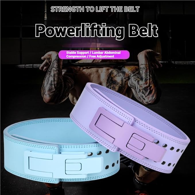 Weight Lifting Belt Adjustable Lever Belt for Powerlifting, Deadlift & Squat - Anti-Slip Waist Support, Core Stability, Durable Leather Fitness Accessories