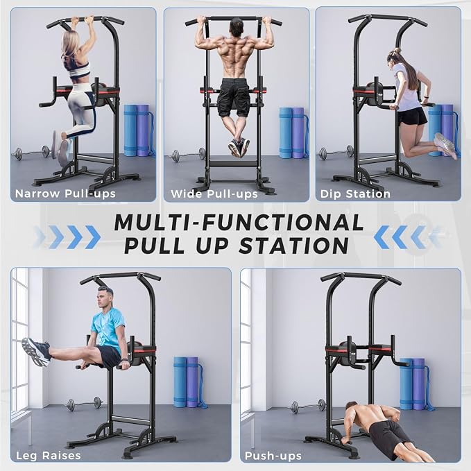 ZENOVA Pull Up Bar, Multi-Function Pull Up Dip Bar Station, Home Gym Workout Strength Training Equipment for Men Women Muscle Building