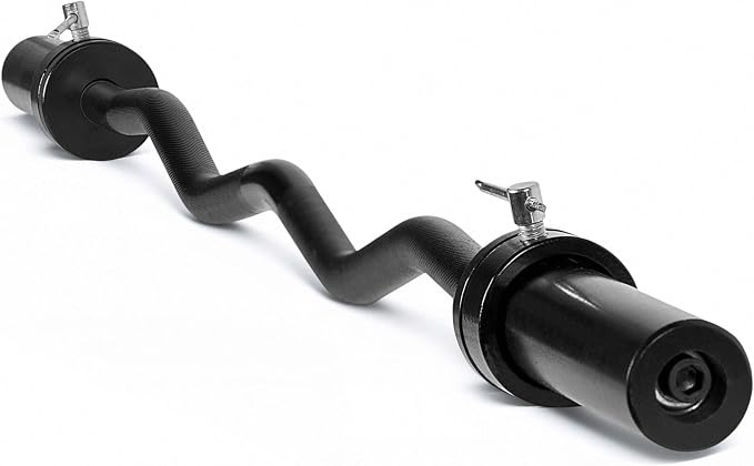 CAP 47" Olympic EZ Curl Bar | Heavy Duty Solid Steel, 200 lb Capacity