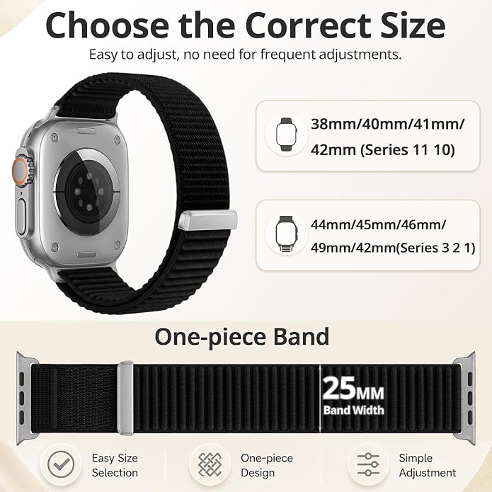 Nylon Loop Sport Band Compatible with Apple Watch Ultra 3 2 Band 49mm 46mm 45mm 44mm 42mm 41mm 40mm 38mm Women Men, Stretchy Strap Elastic Fabric Wristband for iWatch Series 11 10 SE 9 8 7 6 5 4 3 2 1
