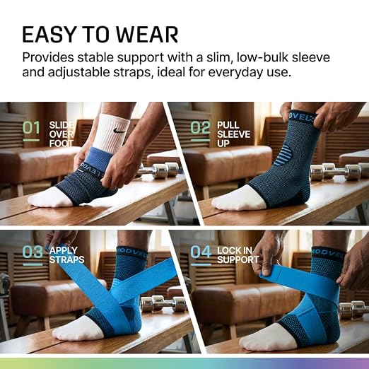 Modvel Foot & Ankle Brace Socks with Adjustable Support Strap – Compression Sleeve for Sprained Ankle, Plantar Fasciitis Relief Tendonitis & Arthritis, Stabilizing Foot & Ankle Support for Women & Men