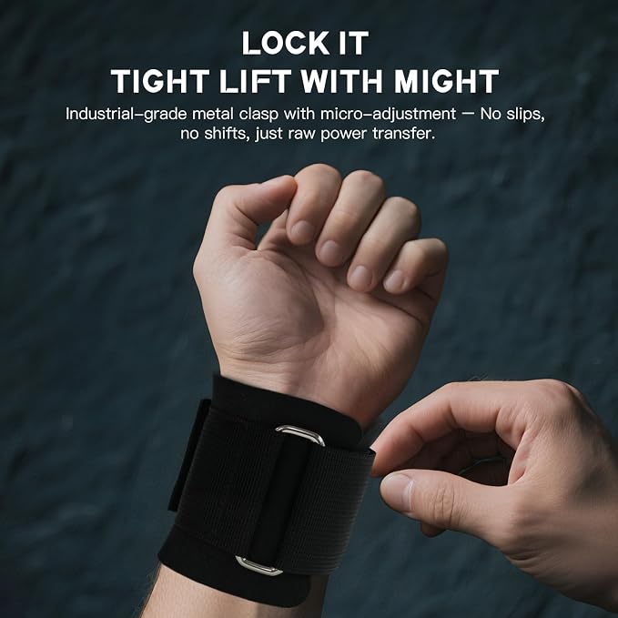 RitFit Wrist Wraps with Neoprene Padding for Weightlifting | 6.55mm Thick, Anti-Slip Dual-Purpose Support and Lifting Strap, Bodybuilding MMA Powerlifting, Deadlifts Pull Ups
