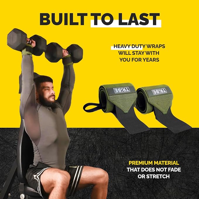 21-Inch Wrist Wraps and 24-Inch Lifting Straps Set for Weightlifting | Heavy-duty wrist support wraps, anti-slip silicone grip straps with padded loops, reinforced stitching for heavy lifts