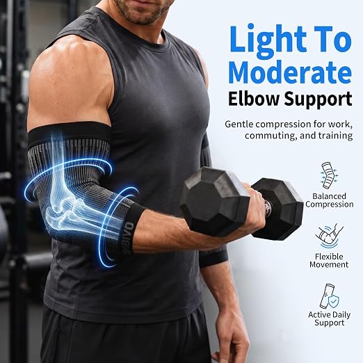 CAMBIVO 2 Pack Tennis Elbow Compression Sleeve, Lightweight Summer Brace | Anti-Slip, Breathable, Quick-Dry Tennis Elbow Brace for Gym, Golf, Basketball, Office and Daily Wear, for Men & Women
