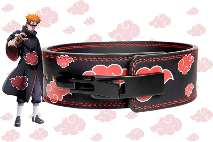 Anime Weight Lifting Lever Belt | 10mm Premium Leather Weightlifting Belt for Powerlifting, Bodybuilding, Deadlift, Squats, Exercise Workout | Heavy Duty Gym Belt Best for Men & Women