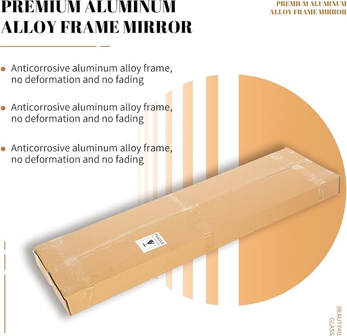 Beauty4U 71" x 32" Full Length Mirror with Stand, Black Large Floor Mirror | Standing, Leaning, or Wall-Mounted Tempered Glass Full Body Mirror with Metal Frame for Bedroom, Closet, Modern Home Decor