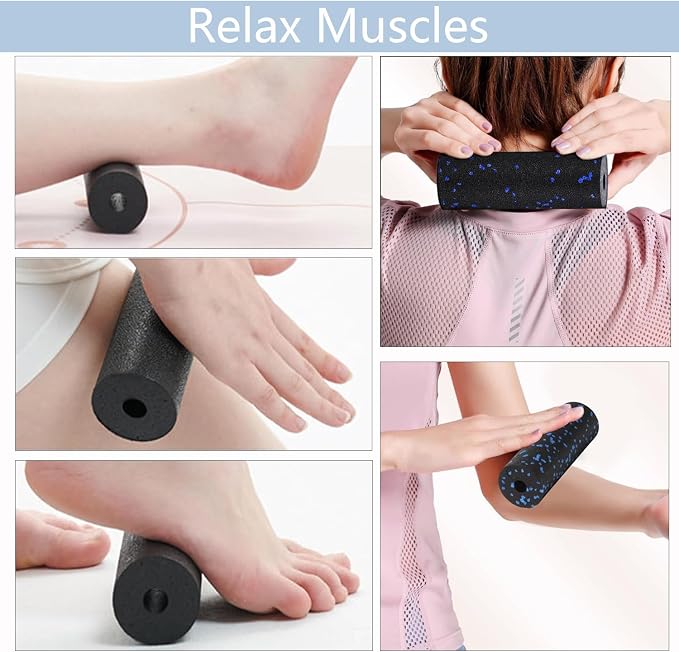 Mini Foam Roller, High Density Massage Tool for Physical Therapy | Extra Small Size 6"L x 2" Round, 3.2-Inch Ball, Deep Tissue Muscle Recovery, Fitness Workout Stretching, Travel