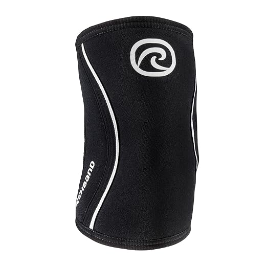 Rehband Elbow 5mm Compression Sleeve, Neoprene Elbow Sleeves for Weightlifting, Anatomical Design, Non-Slip & Close Fitting, Elbow Support Unisex, Colour:Black, Size:X-Large