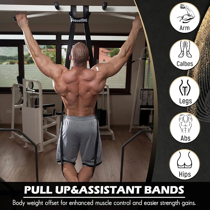 Seenelling Resistance Bands for Exercise Working Out, Pull-Up Assistance Full-Body Training Bands for Women Men Home Workouts, Physical Strength Training