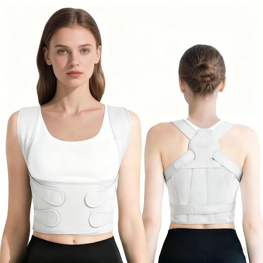 Back Brace Posture Corrector for Women and Men, Adjustable Shoulder Straightener Full Lumbar Support Belt, Upper and Lower Back Pain Relief, Scoliosis Hunchback Hump Thoracic Spine Corrector (Gray S)