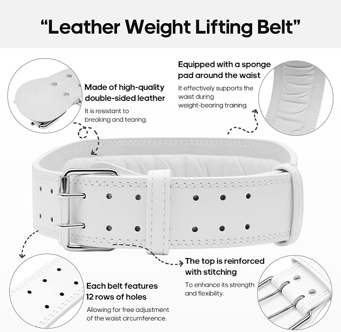 Women's Weight Lifting Belt 4 Inch Wide, Gym Powerlifting Belt for Women with Padded Lumbar Support, Adjustable Fitness Belt for Deadlift, Squats, Cross Training & Workout