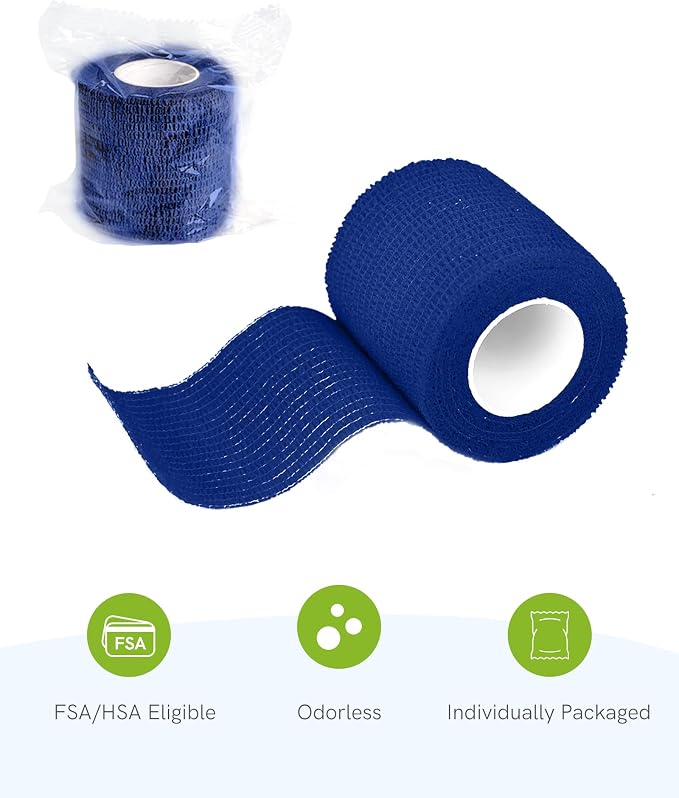 FriCARE Self Adhesive Bandage Wrap, Medical Tape in First Aid Kit | Elastic Cohesive Bandages for Sports/Vet/Wrist Ankle Wounds, 2 Inches X 5 Yards, Latex-free 6 Rolls, Neon Surge