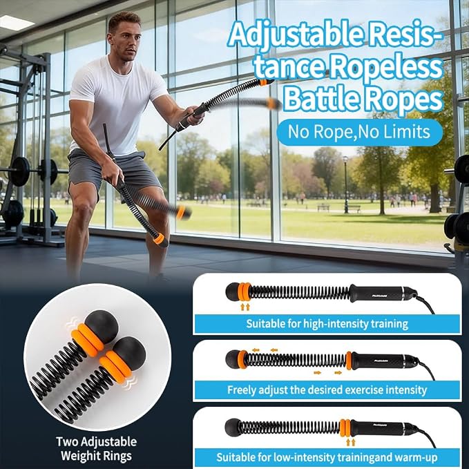 Ropeless Battle Rope – Portable No-Anchor Training Rope for Home Gym & Outdoor Workouts