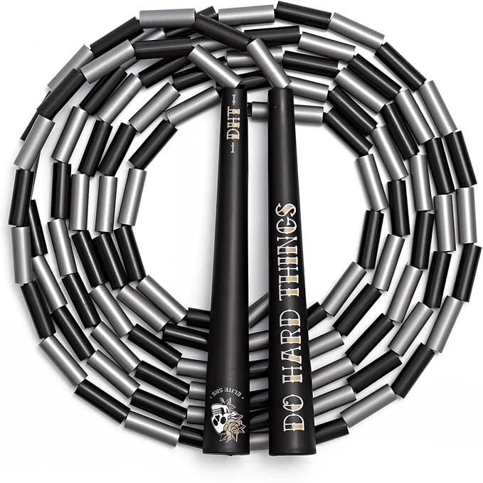 Elite Jumps Edge Beaded Adjustable Jump Rope, Do Hard Things | Tangle-free 1-inch shatterproof beads. Long edge handles. Adjustable for all ages.