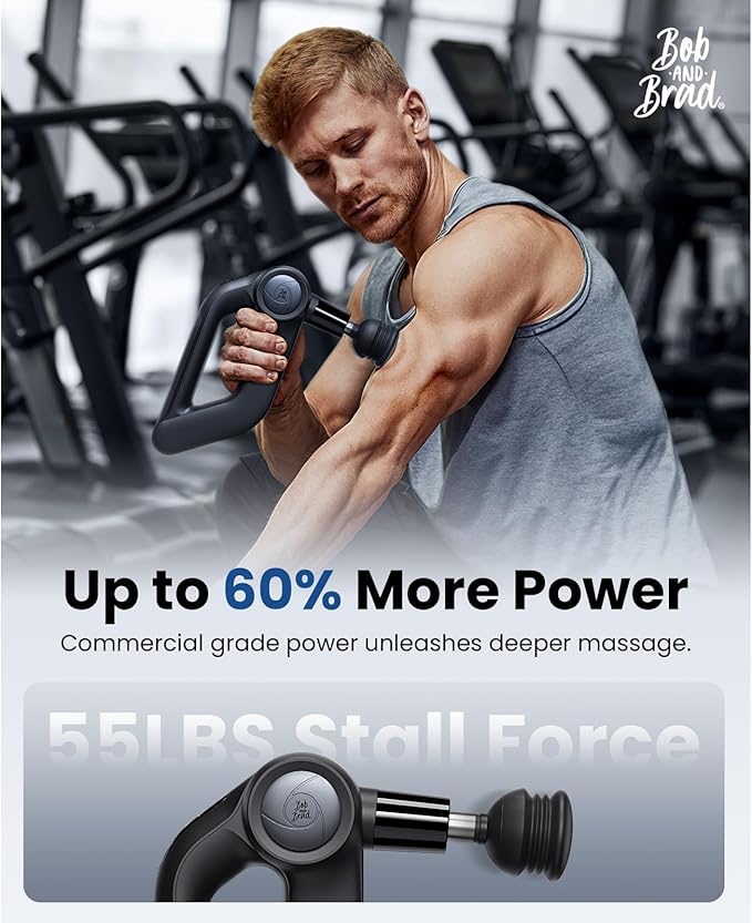 BOB AND BRAD D5 Pro Massage Gun with 13mm Amplitude, FSA-HSA Eligible, Professional Deep Tissue Percussion Massage Gun, Ergonomic D-Handle for Effortless Muscle Pain Relief, Birthday Gift for Men