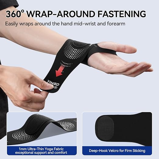 Ultra-Thin Wrist Brace Support for Carpal Tunnel, Black | Wrist Brace for TFCC Tears, Elastic Wrist Wraps for Weightlifting, Typing, Gym, Day Night Wrist Support for Tendonitis, DRUJ