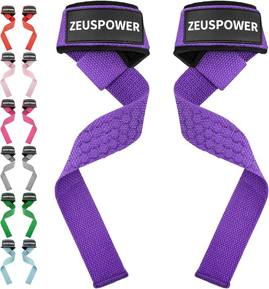 Lifting Straps Wrist Straps for Weightlifting Gym Straps Weight Lifting Deadlift Workout Women Men Dumbbell Straps for Hand RDL Strap Exercise Straps Dead Lift Cotton Neoprene Padded Zeus Power