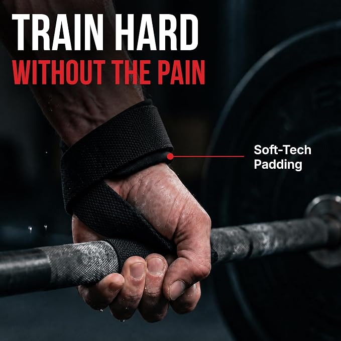Rip Toned Lasso Lifting Straps for Weightlifting, 23¼" Padded | 1 Pair, cotton, non-latex neoprene. No break-in. Quick release. Deadlifts, rows, shrugs, pull-ups. Machine washable.