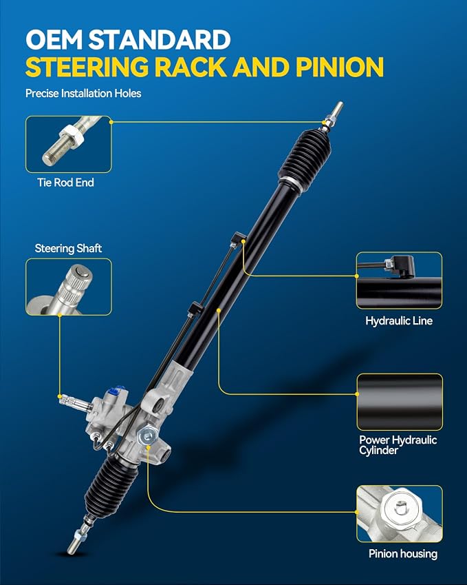 PHILTOP Power Steering Rack & Pinion Assembly for 2011-2020 Grand Caravan, 2011-2016 Town & Country, 2020-2021 Voyager, 2012-2015 C/V, Hydraulic Power Steering, OEM Replacement 22-3084