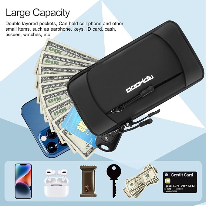 Phone Holder for Running, Large Capacity Arm Band for Phone 7.5" Blk | Water Resistant, Adjustable Lengthen & Widen Band, Lightweight Armband Cell Phone Holder for iPhone 17/16/15 Samsung Galaxy