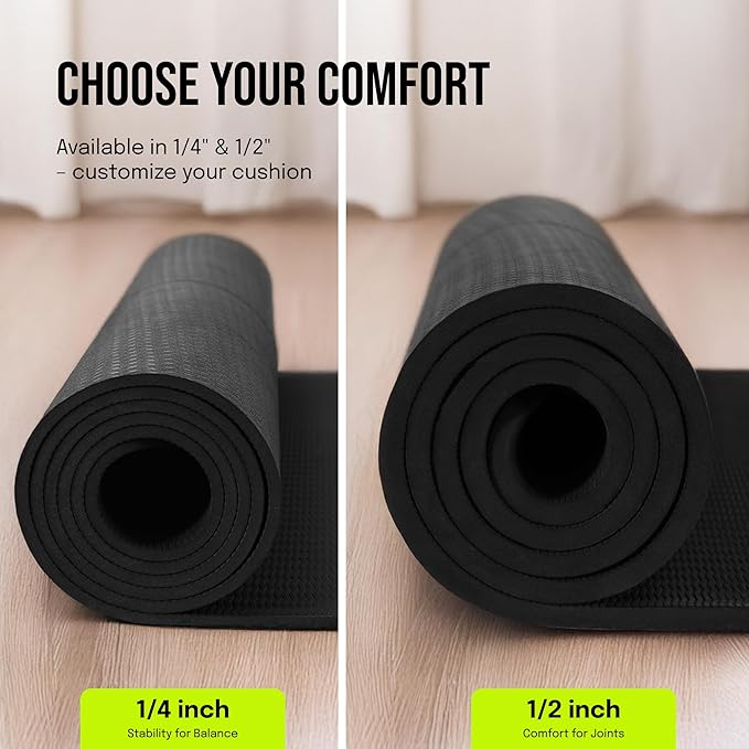 Gogokiwi Extra Wide Yoga Mat for Men Women (72"L x 36"W) Non Slip Fitness & Exercise Mat with Alignment Marks for Yoga, Pilates, Floor Workouts