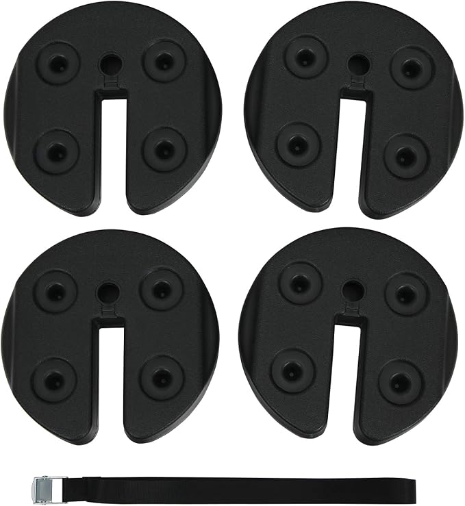 Tangkula Set of 4 Canopy Weights, 20lbs Weight Plate Kit with No-Pinch Design for Easy Installation and Removal, Water & Sand Filled Tent Weights for Legs, Ideal for Tents, Canopies, Umbrellas