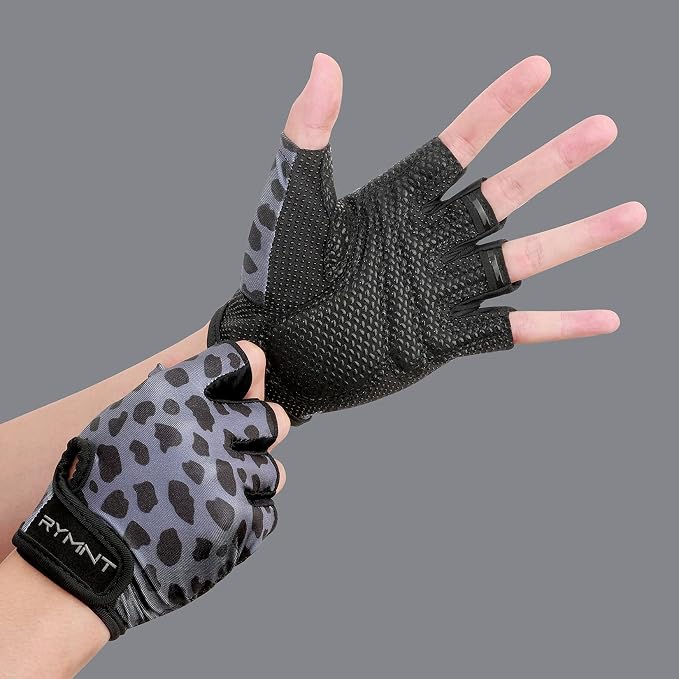 Workout Gloves for Women Men, Weight Lifting Gloves Padded, Full Palm Grip | Gym Grip Gloves for Weightlifting, Rowing, Exercise, Cycling, Dumbbells, Kettlebells, Home Work Out Equipment, Half-finger