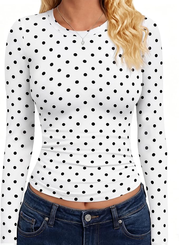 GAYHAY Long Sleeve Shirts for Women Tops Fitted Clothes Fall Fashion 2026 | Basic Tees, Girls School Outfits, Y2k Winter Tshirt, Tight Underscrub, Workout Casual, Cute Trendy Plain Compression Layering