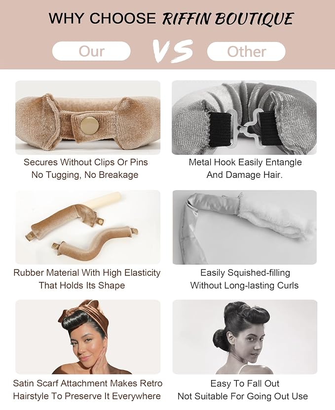 Littles Heatless Curls Overnight Rods - Upgraded Directional Grip Velvet Heatless Hair Curler to Sleep in No Heat Heatless Curling Flexi Rods Foam Hair Rollers for Blowout Look Long & Short Hair