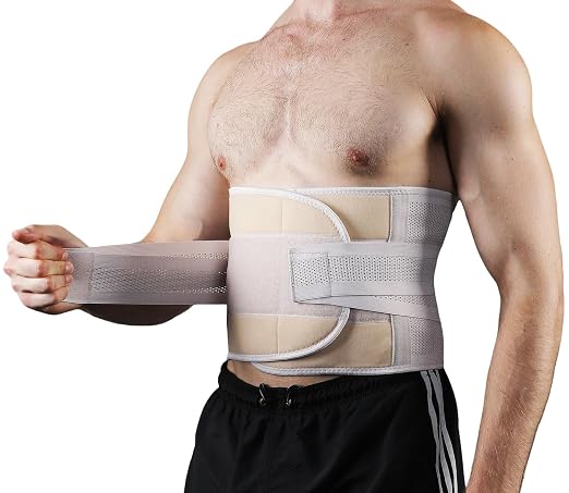 Back Brace for Lower Back Pain Men Women, Back Support Brace & Elastic Supports Belly Band Stomach Wrap Waist Belt Waist Trainer, Waist Brace Waist Trainer for Men Sciatica Pain Relief (Beige, X-Large)