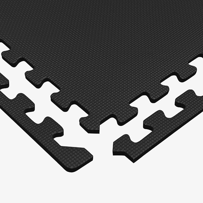 We Sell Mats 1/2 Inch Thickness Multipurpose EVA Foam Floor Tiles, Interlocking Floor Mat for Indoor Gym and Home Use, 24 in x 24 in, Black