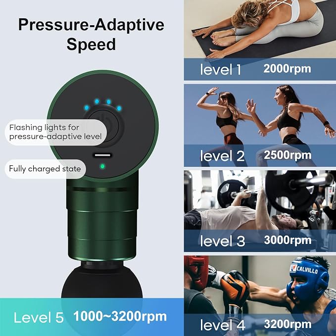 arboleaf Massage Gun Deep Tissue, Full-Metal Electric Portable Hand Held Massager Gun for Back, Body Sore Muscles, Pain Relief, Gifts, Office, Home, Athletes | Compact Full-Metal Design with Quiet Brushless Motor and Carrying Case for Easy Storage, Gym...