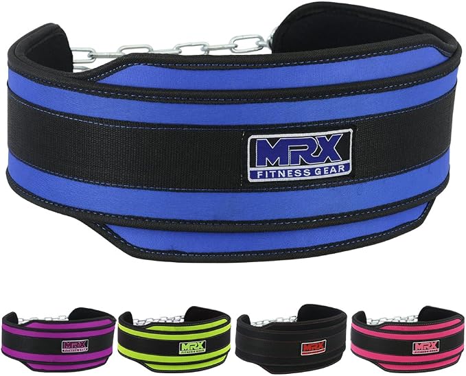 MRX Weight Lifting Belt DIPPING BELTS with Metal Chain Exercise & Fitness