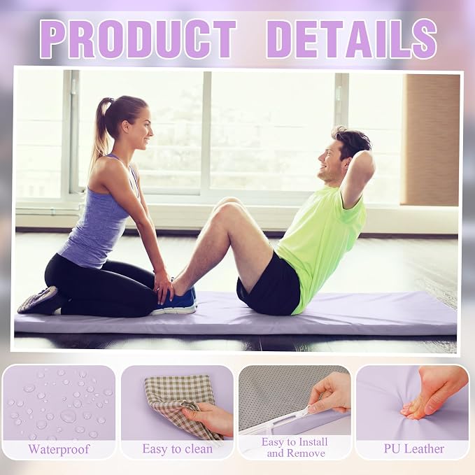 Lyrow 2 Inch 72"x24" Thick Foldable Yoga Mat with Carry Strap, Non-slip Portable Foam Gym Mat for Yoga, Pilates and Stretching