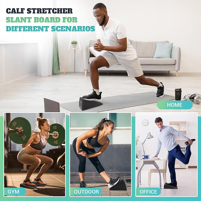 Squat Wedge Block, 960 LBS Weight Capacity, Slant Board for Calf Stretching | Training Poster & 5 Adjustable Angles, Non-Slip Yoga Foam Wedge for Exercise, Squat, Ankle Mobility, Knees & Physical Therapy