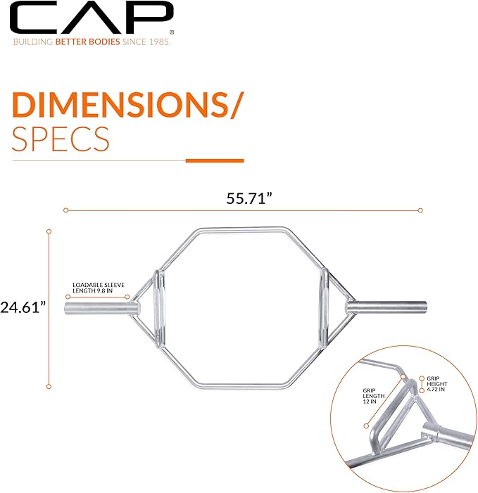 CAP Olympic Trap Bar | Heavy-Duty Hex Shrug & Deadlift Weight Bar