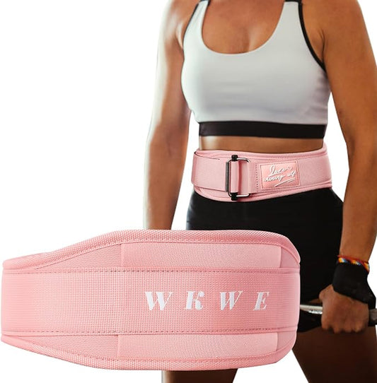 Lifting Belt Women (4 Inch Wide) Self-Locking Weightlifting Belt for Ladies Gym Cross Training, Bodybuilding, Deadlifts, Squats Power Lifting- Adjustable Olympic Lifting Lower Back Support