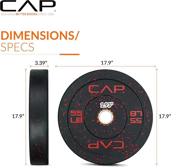 CAP Barbell Rubber Olympic Bumper Plate | Multiple Options/Colors